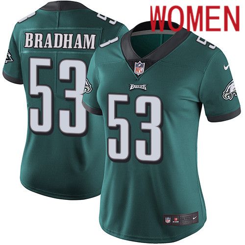Women Philadelphia Eagles #53 Nigel Bradham Nike Midnight Green Vapor Limited NFL Jersey